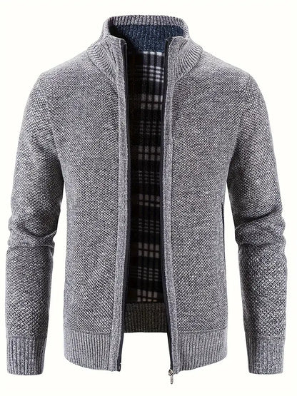 Polyester Knit Zip Sweater