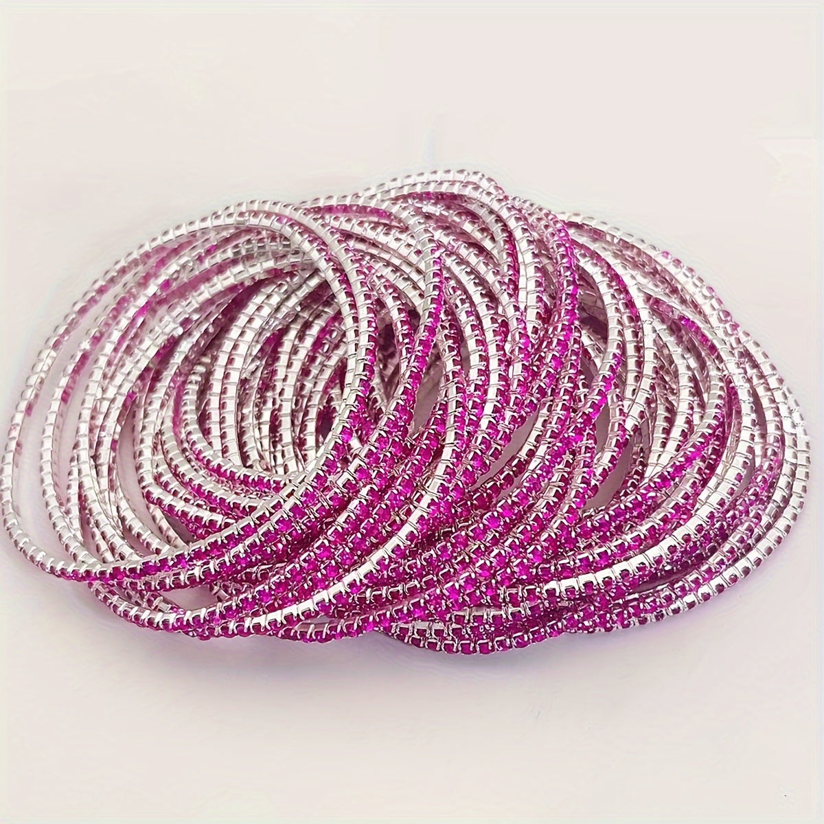 Modern 12-Piece Bracelet Set with Gold-tone