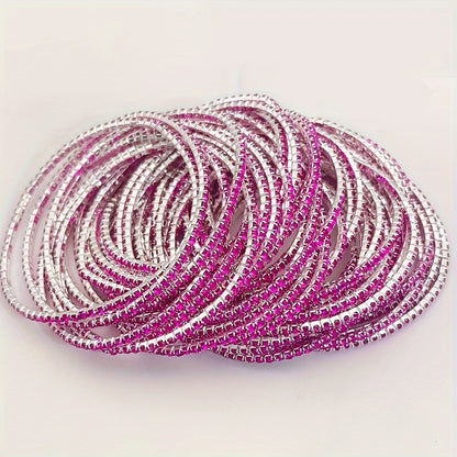 Modern 12-Piece Bracelet Set with Gold-tone