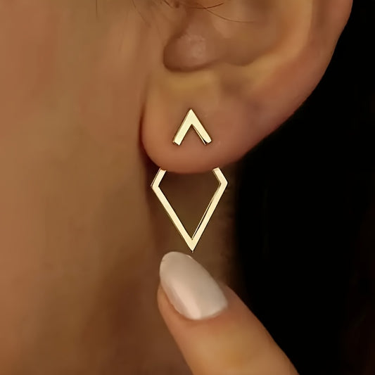 Modern Earrings with Gold-tone