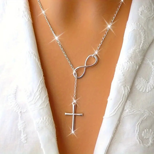 Modern Necklace with Gold-tone