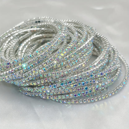 Modern 12-Piece Bracelet Set with Gold-tone