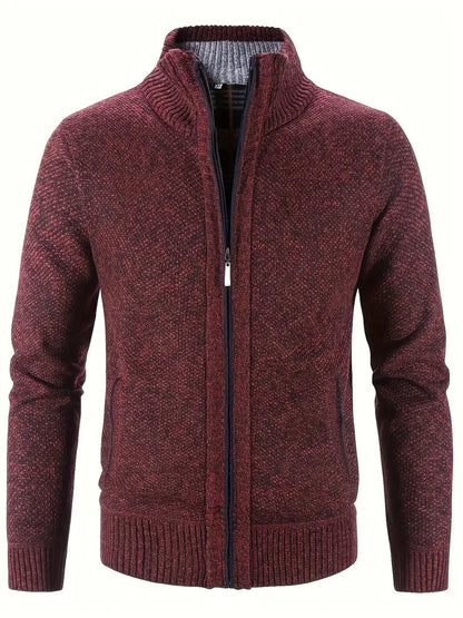 Polyester Knit Zip Sweater