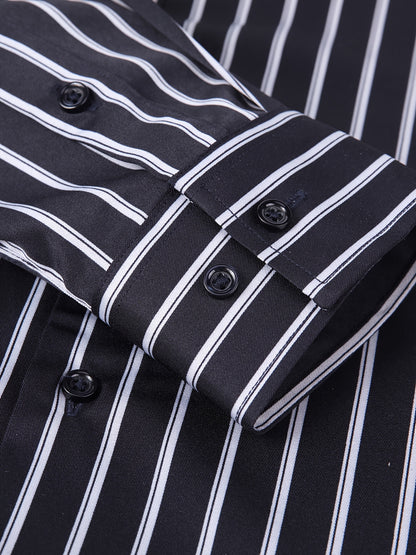 Classic Plaid Design Men's Formal Long Sleeve Shirt, Men's Button Up Shirt For Business Formal Occasions, Gift For Men