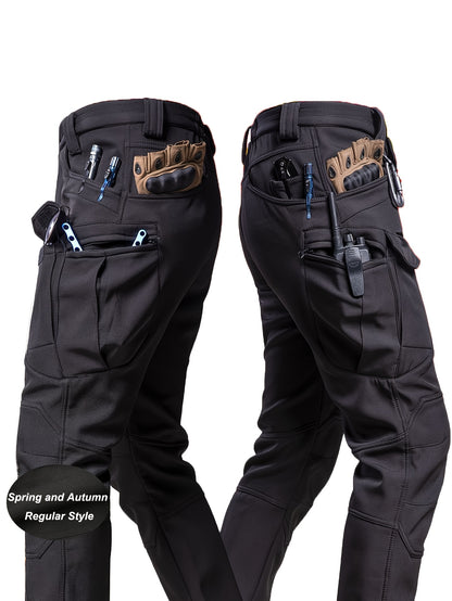 Men's Outdoor Cargo Pants - 93% Polyester 7% Spandex Stretch, Multiple Utility Pockets with Elastic Closures, Machine Washable Hiking & Casual Pants for Spring/Fall (Regular Fit), Hiking Pants