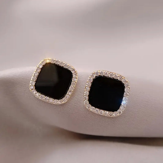 Modern Earrings with Gold-tone