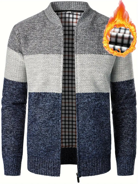 Fleece Polyester Knit Zip Jacket