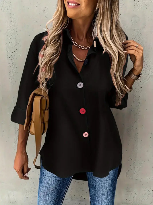 Solid Polyester Blouse