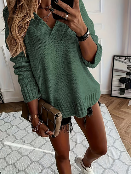 V-Neck Knitted Sweater