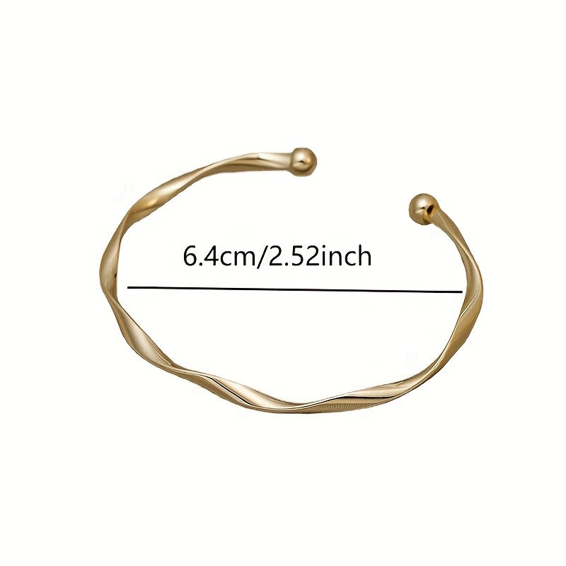 Modern 1-Piece Bracelet Set with Gold-tone