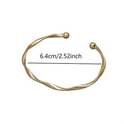 Modern 1-Piece Bracelet Set with Gold-tone