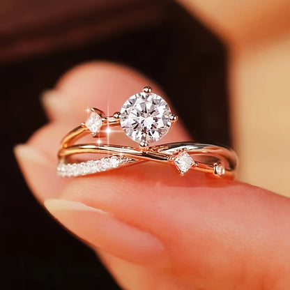 Modern Ring with Gold-tone