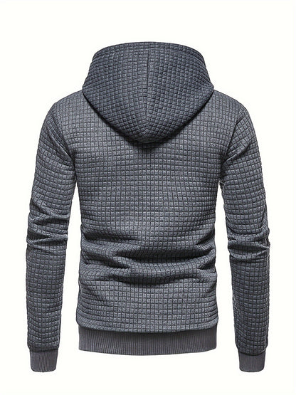 Men's Sporty Hooded Sweatshirt - Navy Blue with Copper Bow Accents, Regular Fit, Machine Washable, High-Quality Fabric for Casual & Athletic Wear, Sweater Hoodie, Everyday Comfort, Textured Knit Fabric