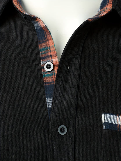 Men's Lapel Shirt, Casual Button Up Long Sleeve Shirt For Summer Fall Business