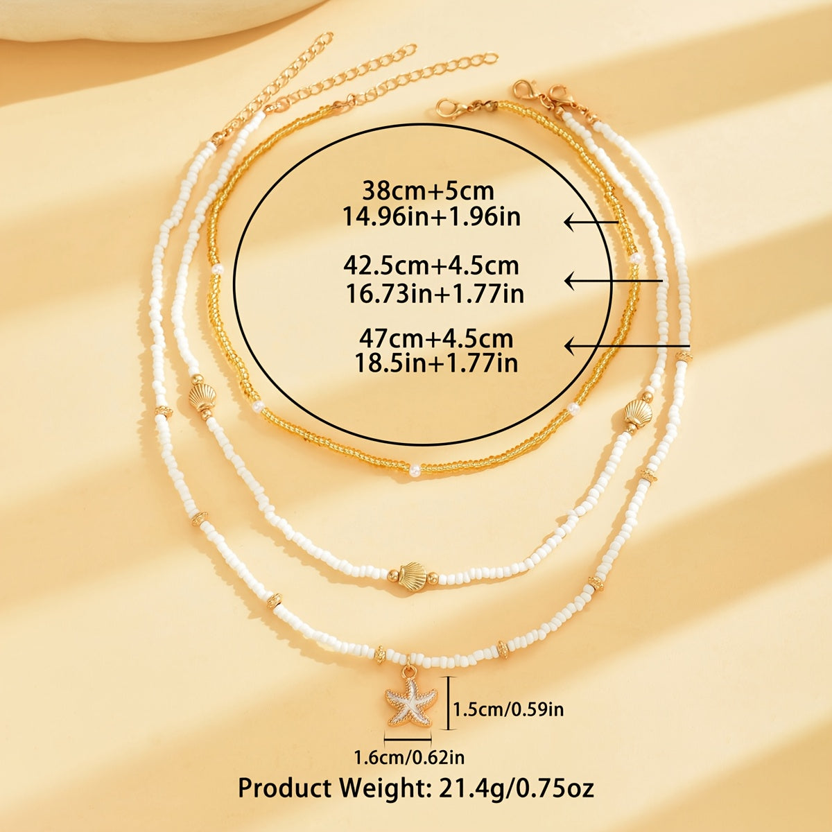 Modern 3-Piece Necklace Set with Pearl-inspired