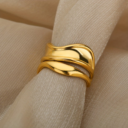 Modern Ring with Gold-tone