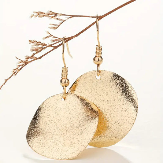 Modern Earrings with Gold-tone