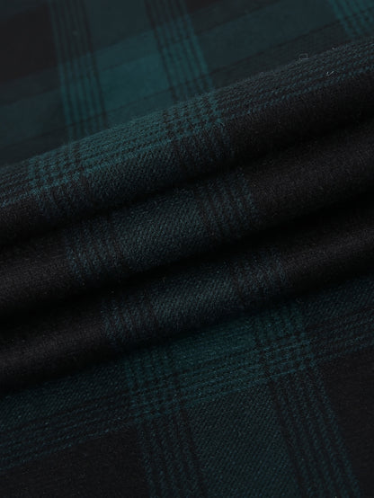 Men's Fleece-Lined Hoodie - Casual & Sporty, Plaid Pullover with Button Detail, Long Sleeve, Loose Fit for Fall/Winter