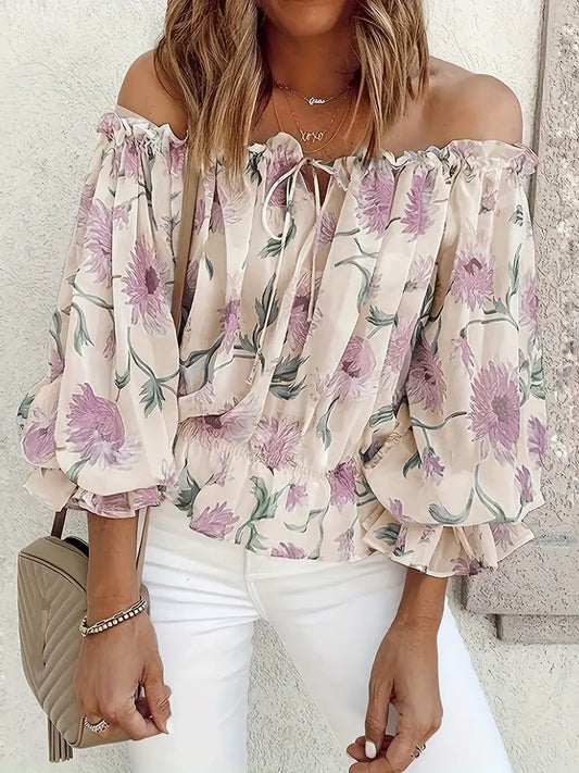 Floral Spandex Sweater Lightweight