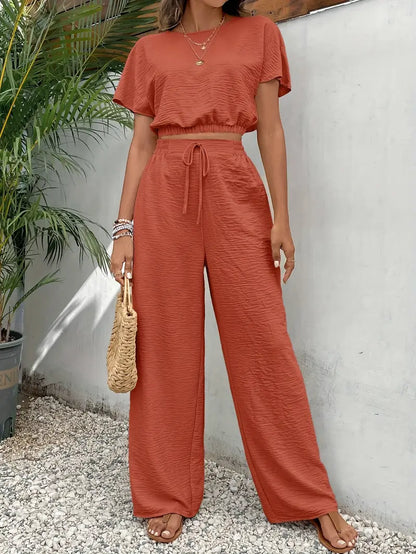 Solid Polyester Sweater Batwing Sleeve Crop