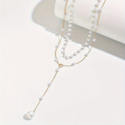 Boho 1-Piece Necklace Set with Pearl-inspired
