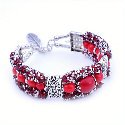 Boho Bracelet with Silver-tone