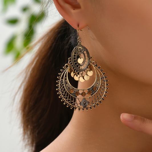 Boho Earrings with Gold-tone
