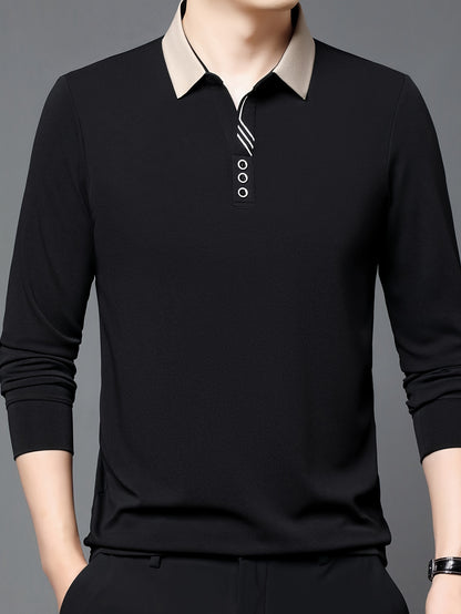 Men's Lightweight Long Sleeve Shirt - Breathable, Stretch Fabric for Golf & Business Casual Wear