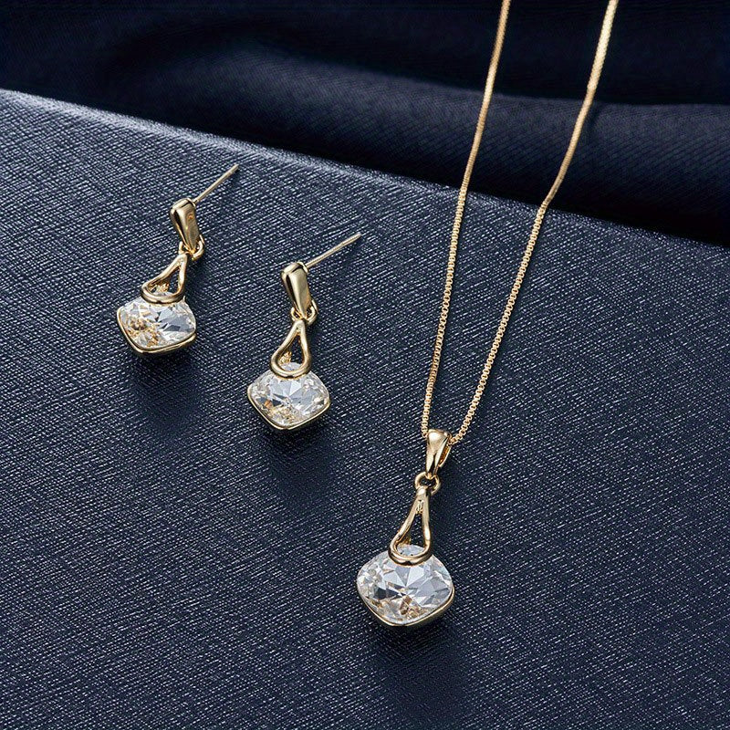 Modern Earrings with Gold-tone