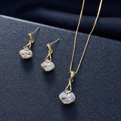 Modern Earrings with Gold-tone
