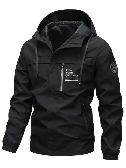Polyester Hooded Zip Long Sleeve Jacket