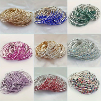 Modern 12-Piece Bracelet Set with Gold-tone