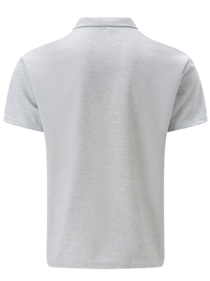 Men's Solid Short Sleeve Zipper Shirt, Casual Male Shirt For Summer Outdoor, Gift For Men