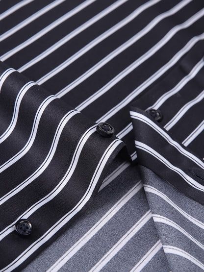 Classic Plaid Design Men's Formal Long Sleeve Shirt, Men's Button Up Shirt For Business Formal Occasions, Gift For Men