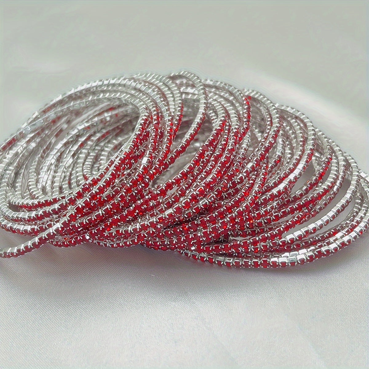 Modern 12-Piece Bracelet Set with Gold-tone