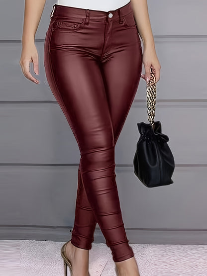 Timeless Red Viscose Pants with Zip