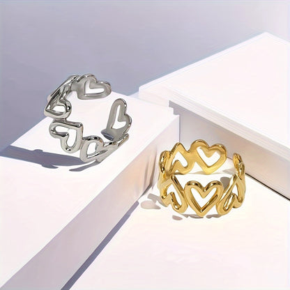 Modern 1-Piece Ring Set with Gold-tone