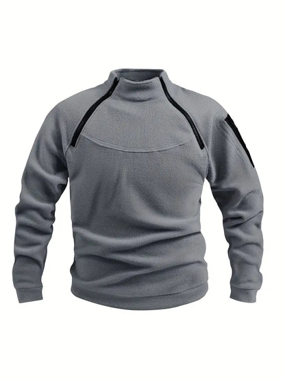 Fleece Polyester Knit Hooded Zip Hoodie