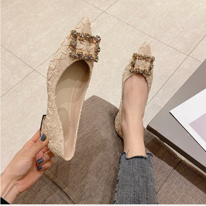 Elegant Sage Sequin Heels with Slip-On