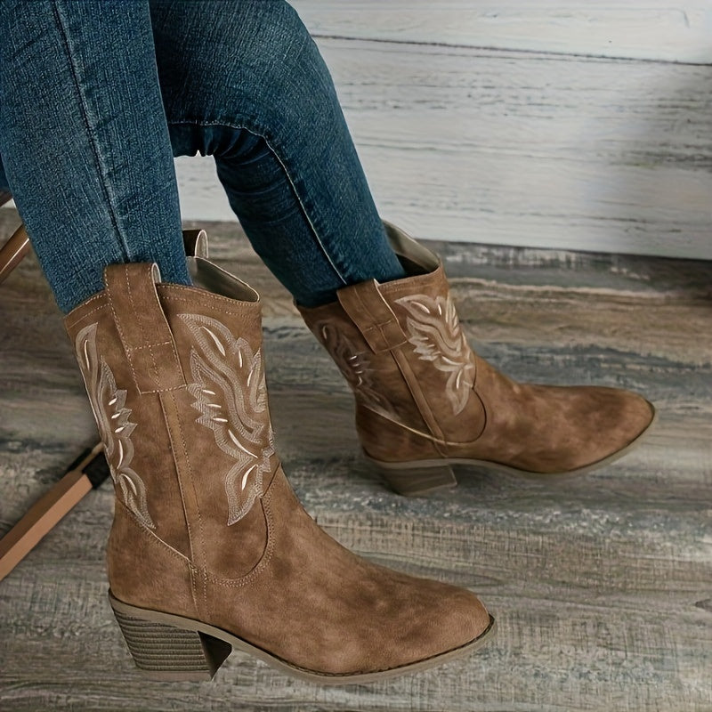Timeless Brown Stripe Chelsea Boots with Wedge