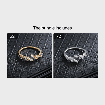 Evening 1-Piece Ring Set with Gold-tone