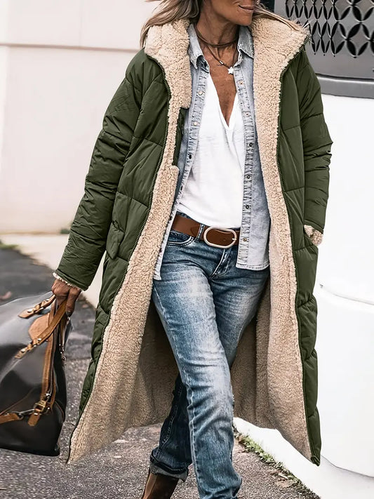Fleece Long Knee-Length Jacket