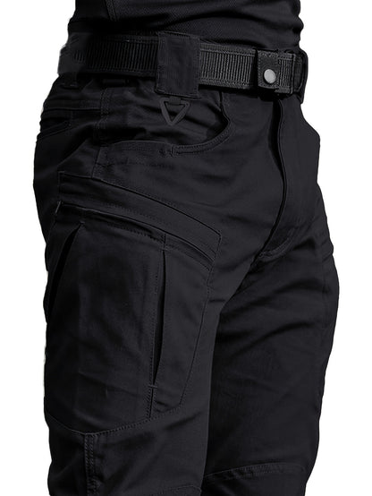 Men's Tactical Cargo Pants with Multiple Utility Pockets - Durable Non-Stretch Fabric, Beltless Waistband for Outdoor Hiking, Construction Work & Casual Wear - Spring Summer Fall Seasonal Design, Hiking Essentials, Solid Color Design