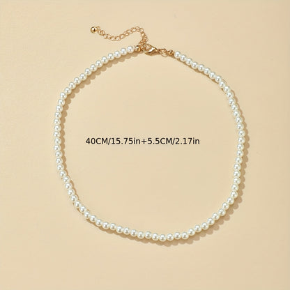 Boho Necklace with Pearl-inspired