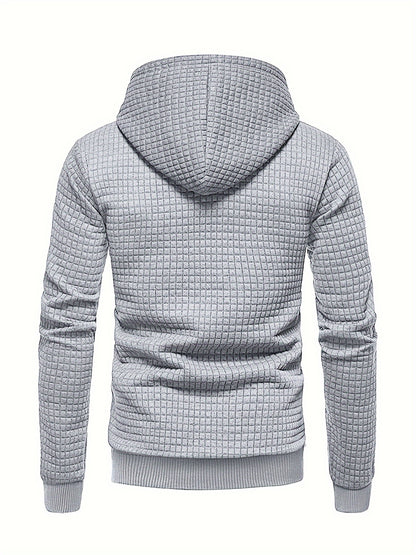 Men's Sporty Hooded Sweatshirt - Navy Blue with Copper Bow Accents, Regular Fit, Machine Washable, High-Quality Fabric for Casual & Athletic Wear, Sweater Hoodie, Everyday Comfort, Textured Knit Fabric