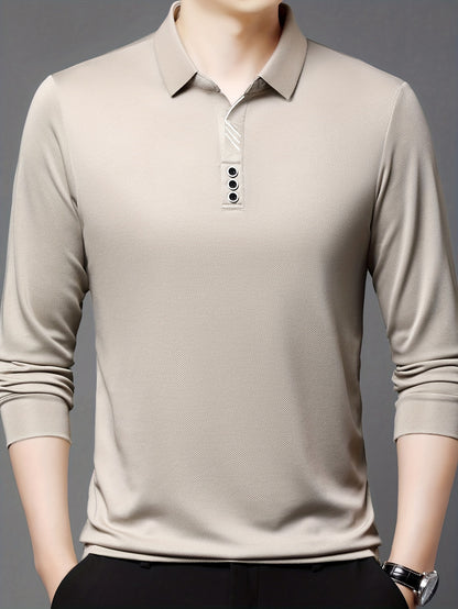 Men's Lightweight Long Sleeve Shirt - Breathable, Stretch Fabric for Golf & Business Casual Wear