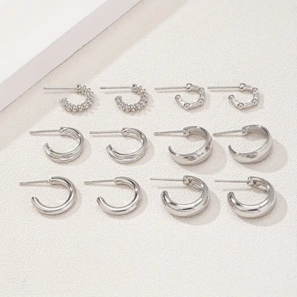 Modern Earrings with Gold-tone