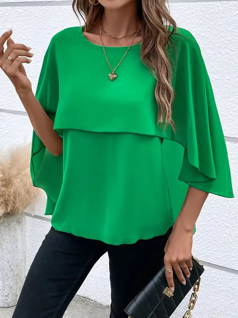 Solid Polyester Blouse