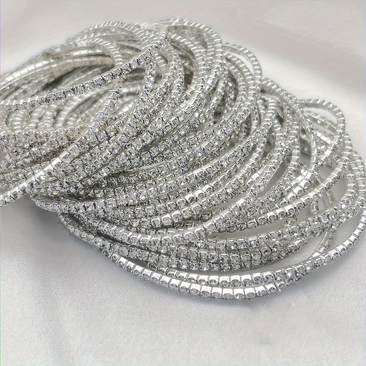 Modern 12-Piece Bracelet Set with Gold-tone