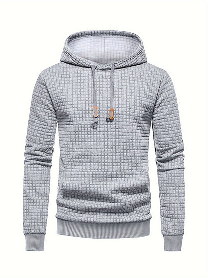 Men's Sporty Hooded Sweatshirt - Navy Blue with Copper Bow Accents, Regular Fit, Machine Washable, High-Quality Fabric for Casual & Athletic Wear, Sweater Hoodie, Everyday Comfort, Textured Knit Fabric